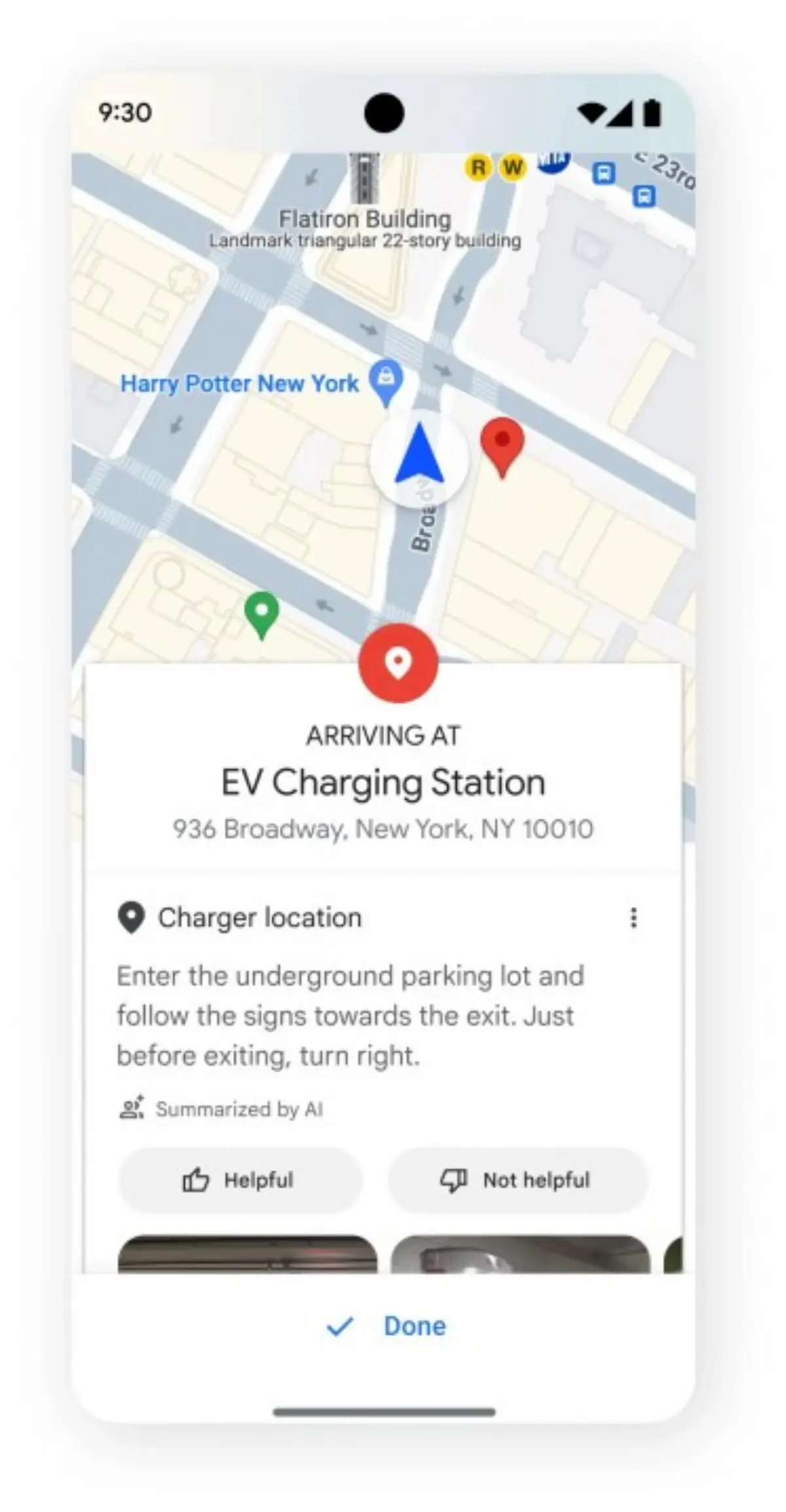 Google Maps offers EV charging station 