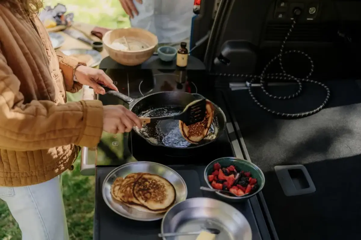 Rivian’s new fold-and-stow electric kitchen